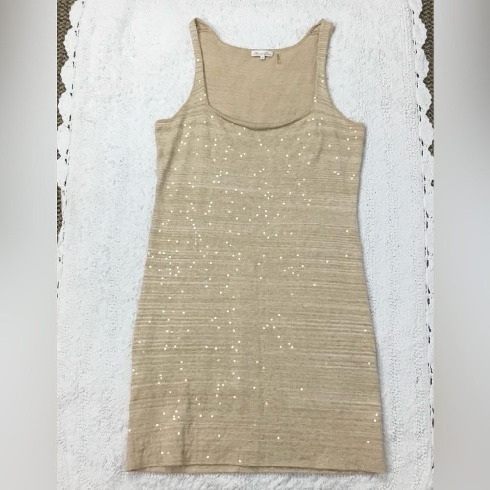 Nude sequin mini dress